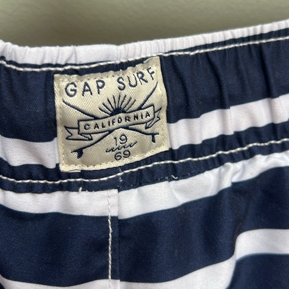 Navy Striped Men's Swim Shorts - Picture 4 of 4